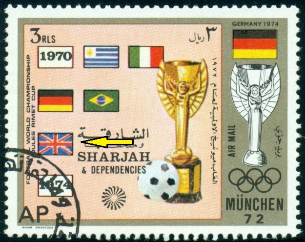 SHARJAH. chybná vlajka. měla být vlajka Anglie a ne Velké Británie.
