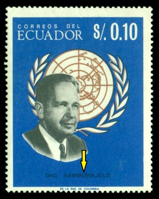 EKVÁDOR. chybně jméno. správně má být 'Dag Hammarskjöld'