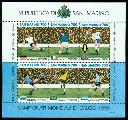 SAN MARINO. chybně vlajka Velké Británie. měla být vlajka Anglie