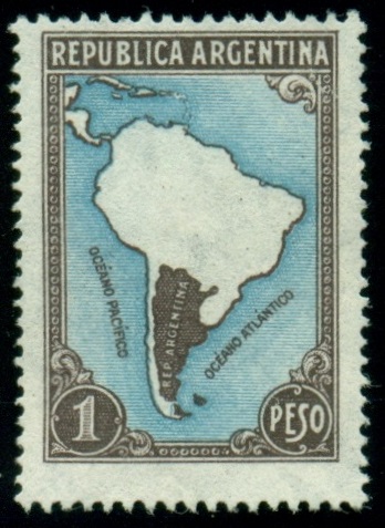 ARGENTINA. chybně zahrnuté Falklandské ostrovy k Argentině