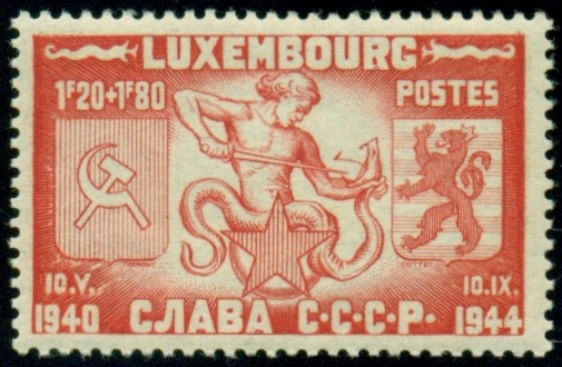 LUCEMBURSKO. srp a kladivo jsou zrcadlově obráceny