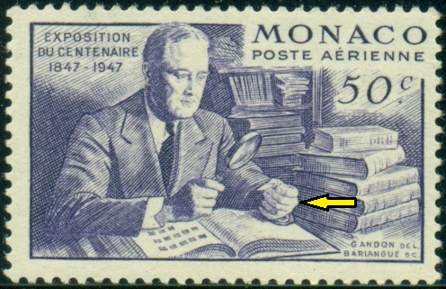 MONAKO. chybné zobrazení. president Roosevelt má šest prstů