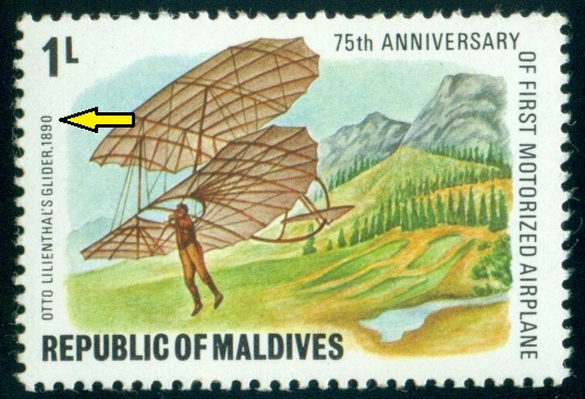 MALEDIVY. chybný rok letu. Otto Lilienthal letěl poprve na jednoplošném kluzáku v roce 1891