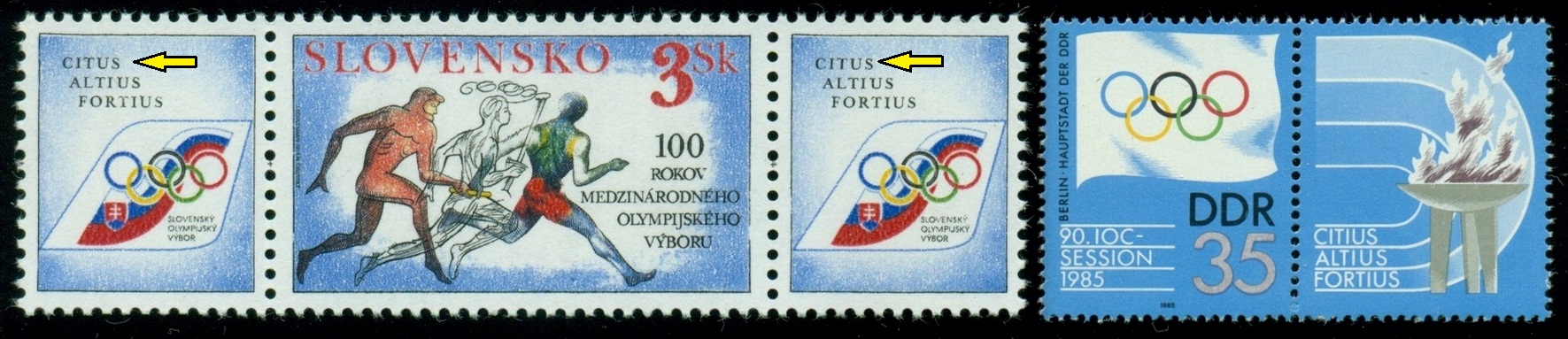 SLOVENSKO. chybný pravopis. píše se 'CITIUS'. správně je na známce NDR