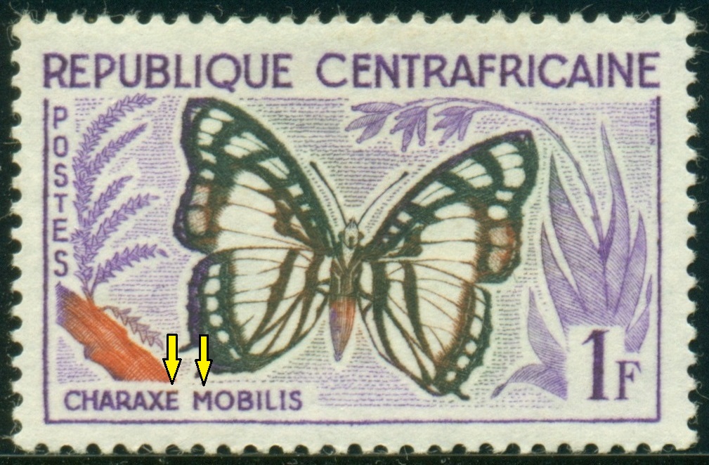 STŘEDOAFRICKÁ REPUBLIKA. správný název je Charaxes nobilis.