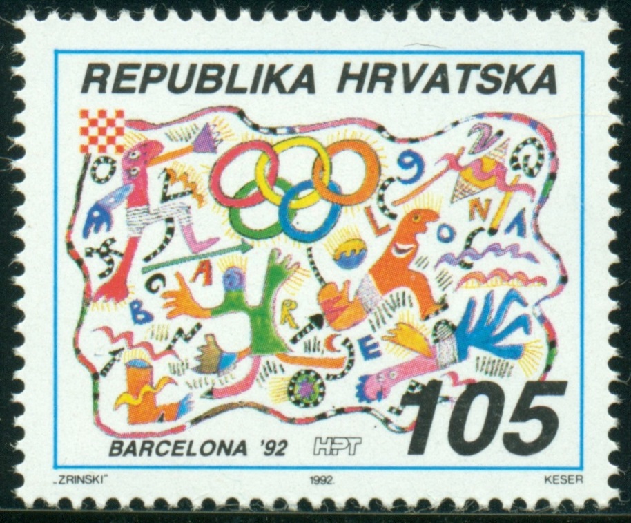 CHORVATSKO. olympijské kruhy jsou ve špatných barvách.