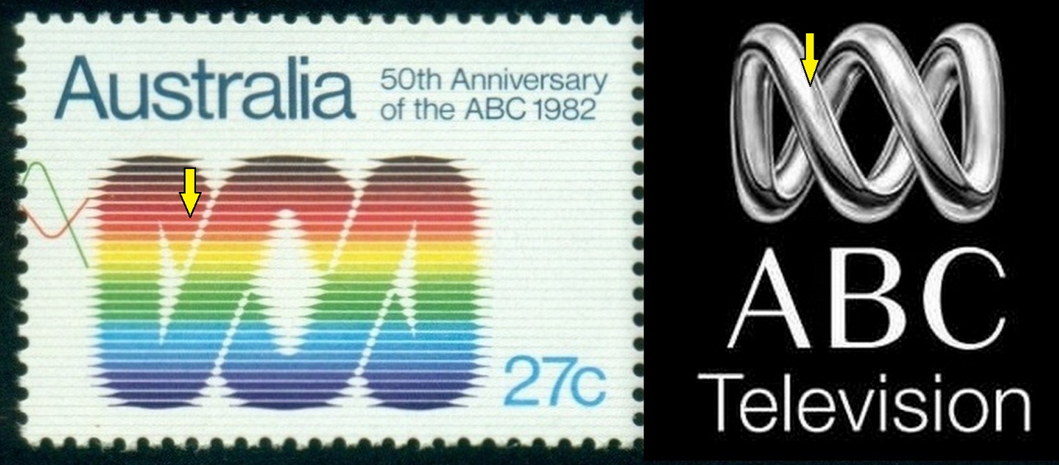 AUSTRÁLIE. na známce je chybně televizní logo