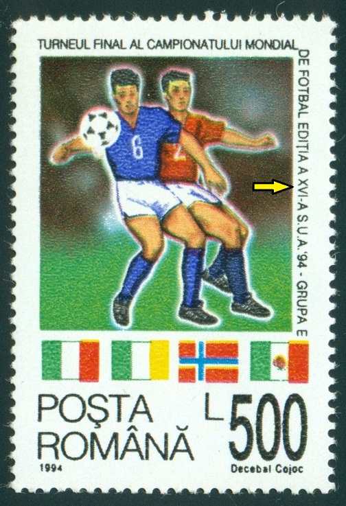 RUMUNSKO. MS ve fotbale 1994 bylo patnácté a ne šestnácté (500)