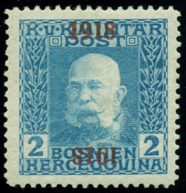 BOSNA A HERZEGOVINA. navíc jeden přetisk obráceně.