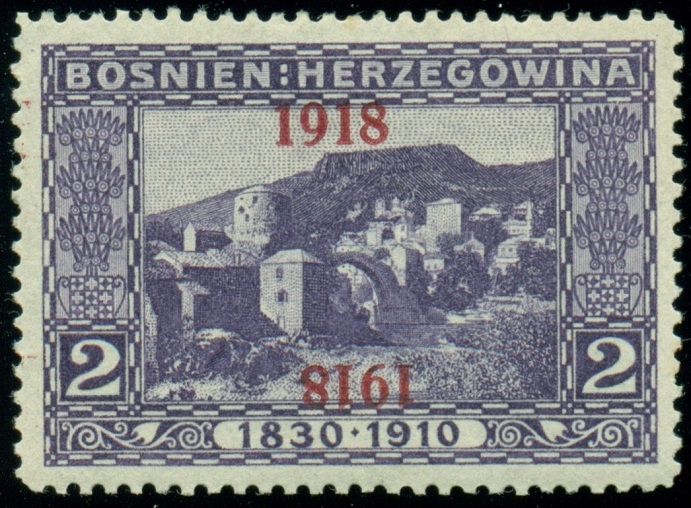 BOSNA A HERZEGOVINA. navíc jeden přetisk obráceně
