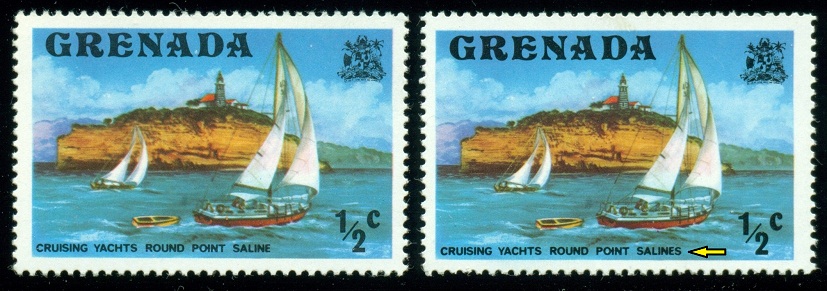 GRENADA. chybný název. správně je POINT SALINE na známce vlevo