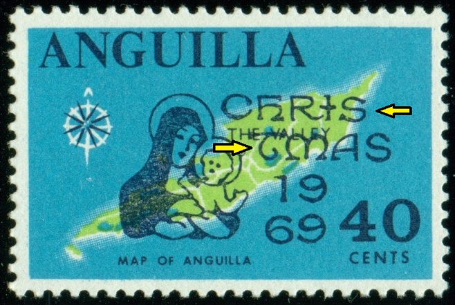 ANGUILLA. slovo 'CHRISTMAS' je nesmyslně rozděleno (40)