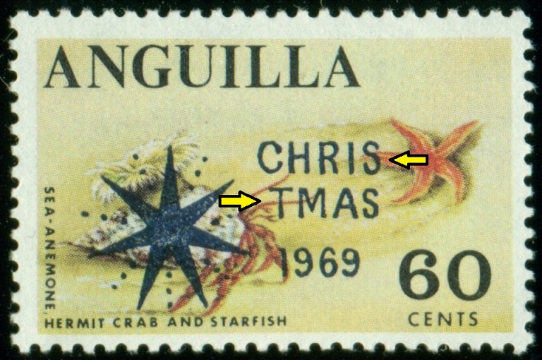 ANGUILLA. slovo 'CHRISTMAS' je nesmyslně rozděleno (60)