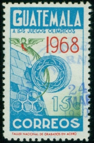GUATEMALA. chybné zobrazení.  olympijské kruhy jsou obráceně
