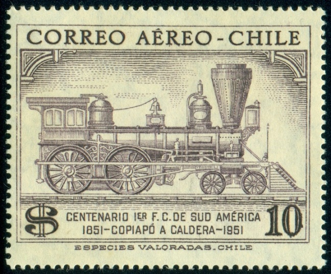 CHILE. chybné tvrzení že to byla první železnice v Jižní Americe.
