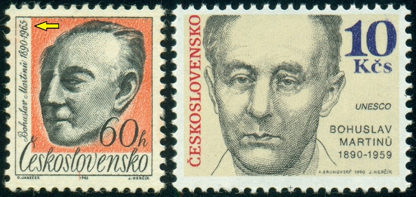 ČESKOSLOVENSKO. správná data u Bohuslava Martinů jsou 1890-1959
