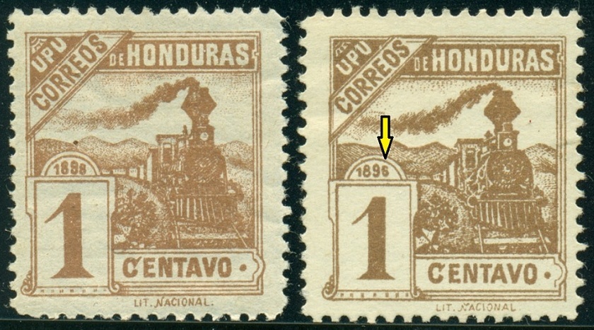 HONDURAS. na známce vpravo je chybně rok 1896