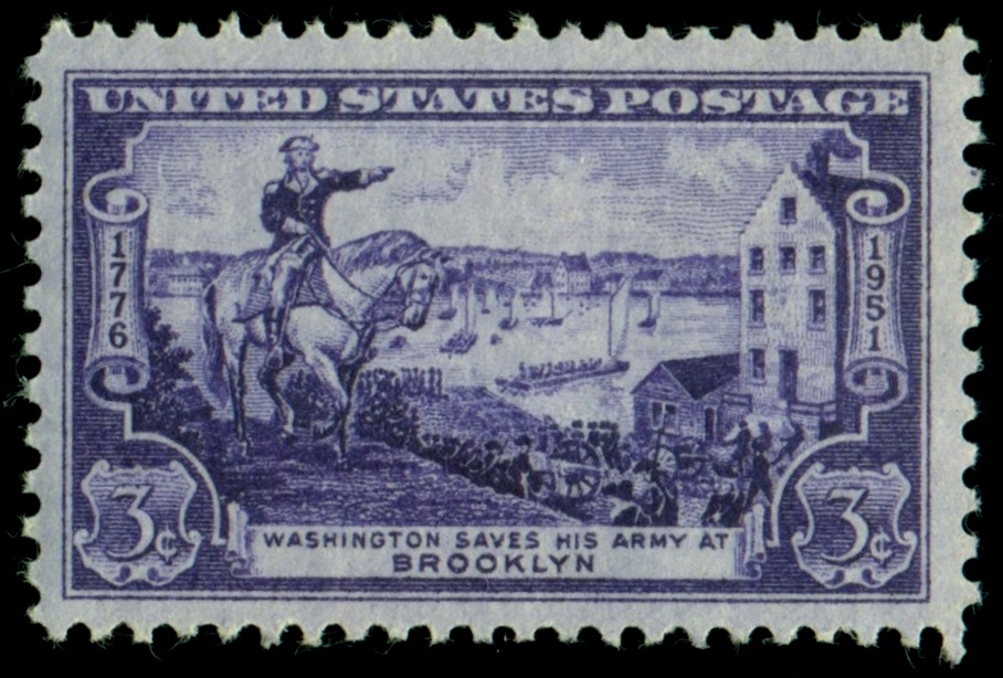 USA. chybné vyobrazení jak George Washington zachraňuje svoji armádu ve dne