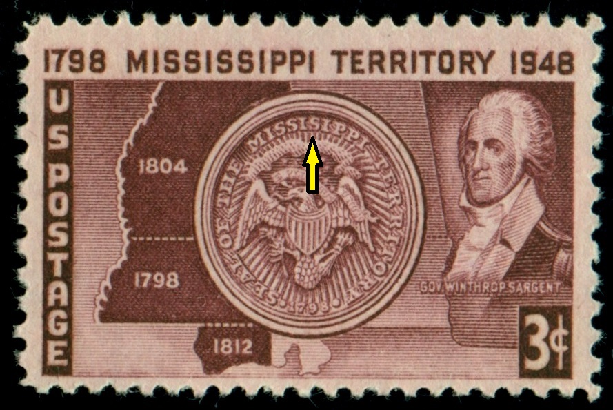 USA. chybějící 'S' v  pečeti Mississippi Territory