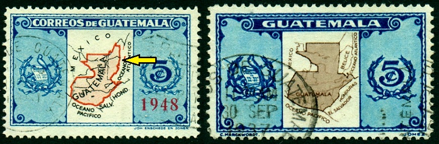 GUATEMALA. chybné zobrazení. do mapy Guatemaly je začleněno Belize. spíš provokace než chyba (2)