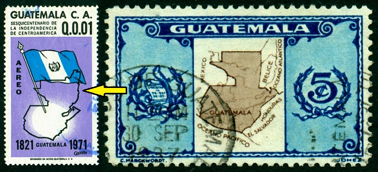GUATEMALA. chybné zobrazení. do mapy Guatemaly je začleněno Belize. spíš provokace než chyba (3)