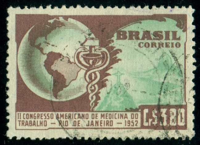 BRAZÍLIE. chybné zobrazení. symbol medicíny je hůl s jedním hadem