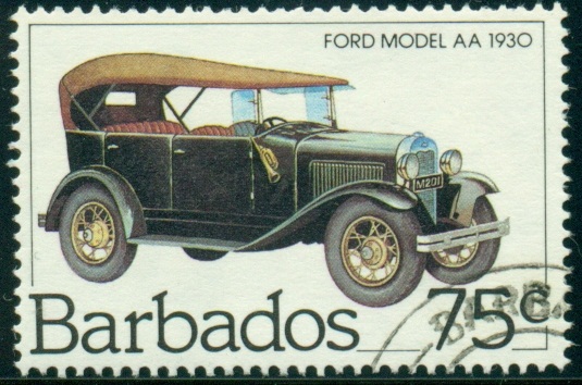 BARBADOS. chybný popis. vyobrazené auto je FORD A. FORD AA byl nákladní