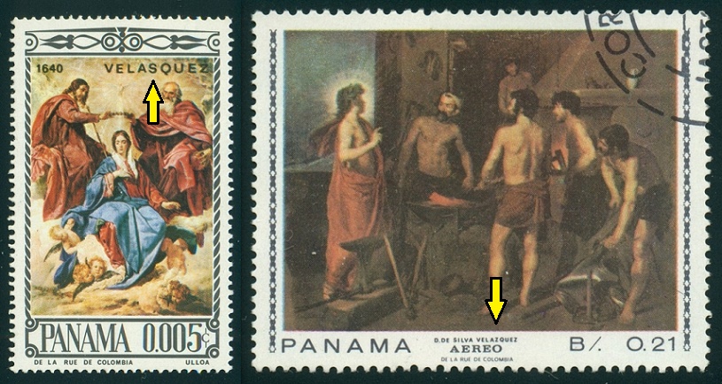 PANAMA. na známce vlevo je chybně jméno. správně je Diego Rodríguez de Silva y Velázquez
