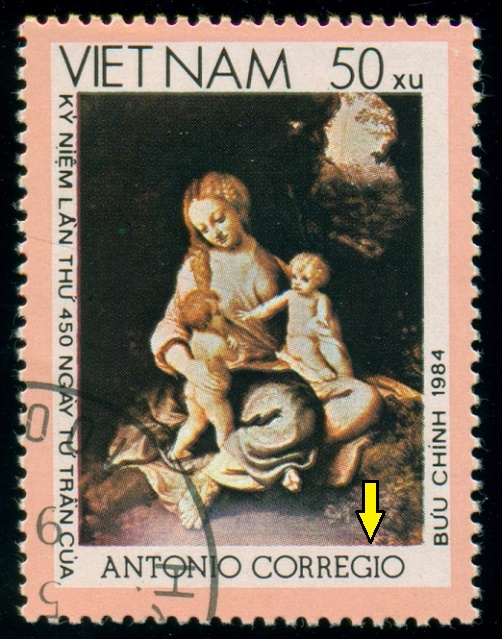 VIETNAM . ve jménu chybí písmeno 'G'. správně mělo být Antonio Allegri da Correggio(1)