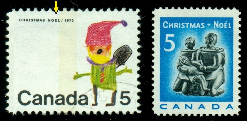 KANADA. pravopisná chyba 'NOEL'. správně je na známce vpravo 'NOËL' (5)