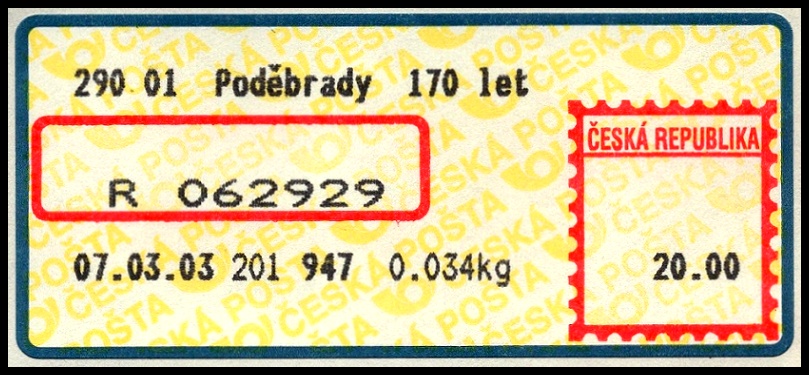 ČESKÁ REPUBLIKA. nesmyslně nápis Poděbrady 170 let ... netýká se města, ale jen pošty