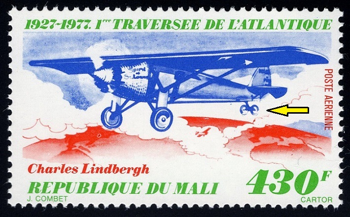 MALI. Charles Lindbergh letěl na letadle Spirit of Saint Louis, ale vzadu nebyla kolečka