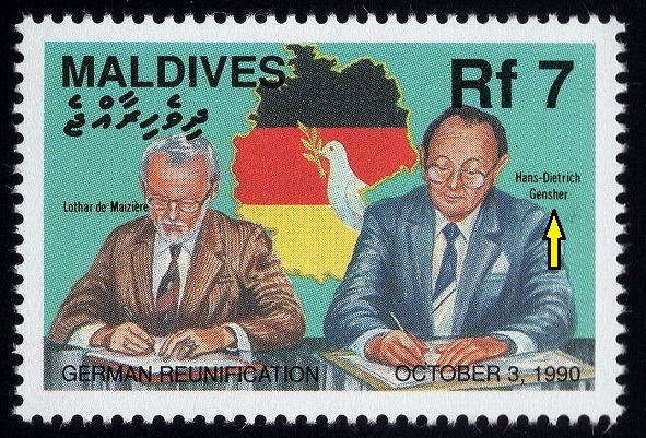 MALEDIVY. chybně jméno německého ministra zahraničí - správně mělo být Hans-Dietrich Genscher