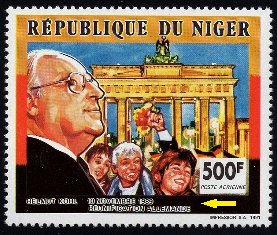 NIGER. chybné datum - den před uvedeným datem se začala bourat Berlínská zeď, ale ke znovusjednocení došlo až 3.10.1990