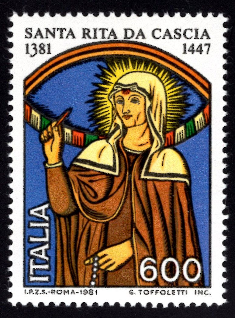 ITÁLIE. chybný rok úmrtí. Svatá Rita z Cascie zemřela 22. května 1457