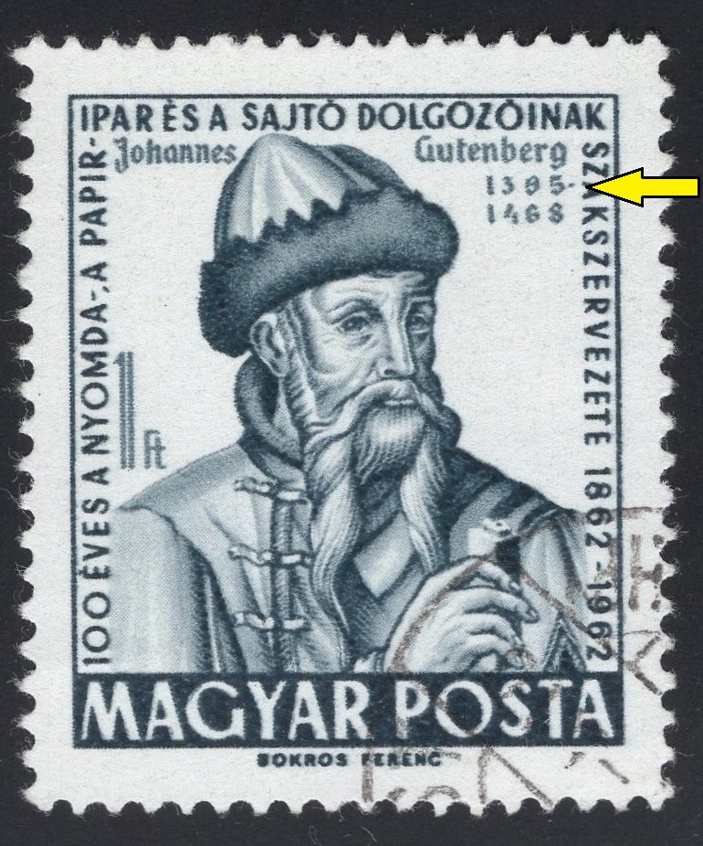 MAĎARSKO. chybné datum narození. Johannes Gutenberg se narodil až mezi lety 1397 a 1400.