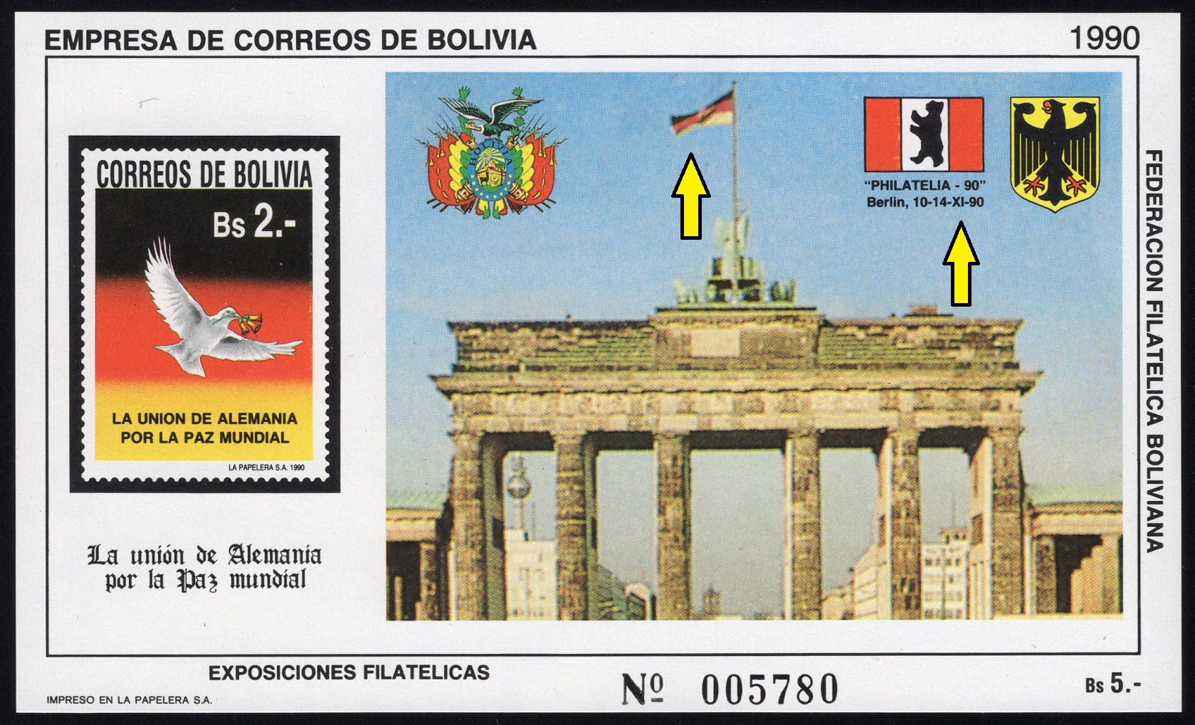 Bolívie. ke sjednocení Německa došlo 3.10.1990. omylem je stále vlajka NDR