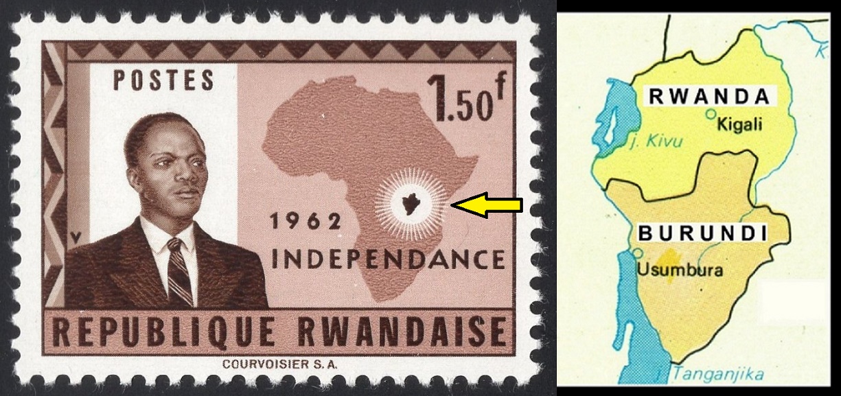 RWANDA. vyhlášení nezávislosti a hned chybně mapa Burundi místo Rwandy (4)