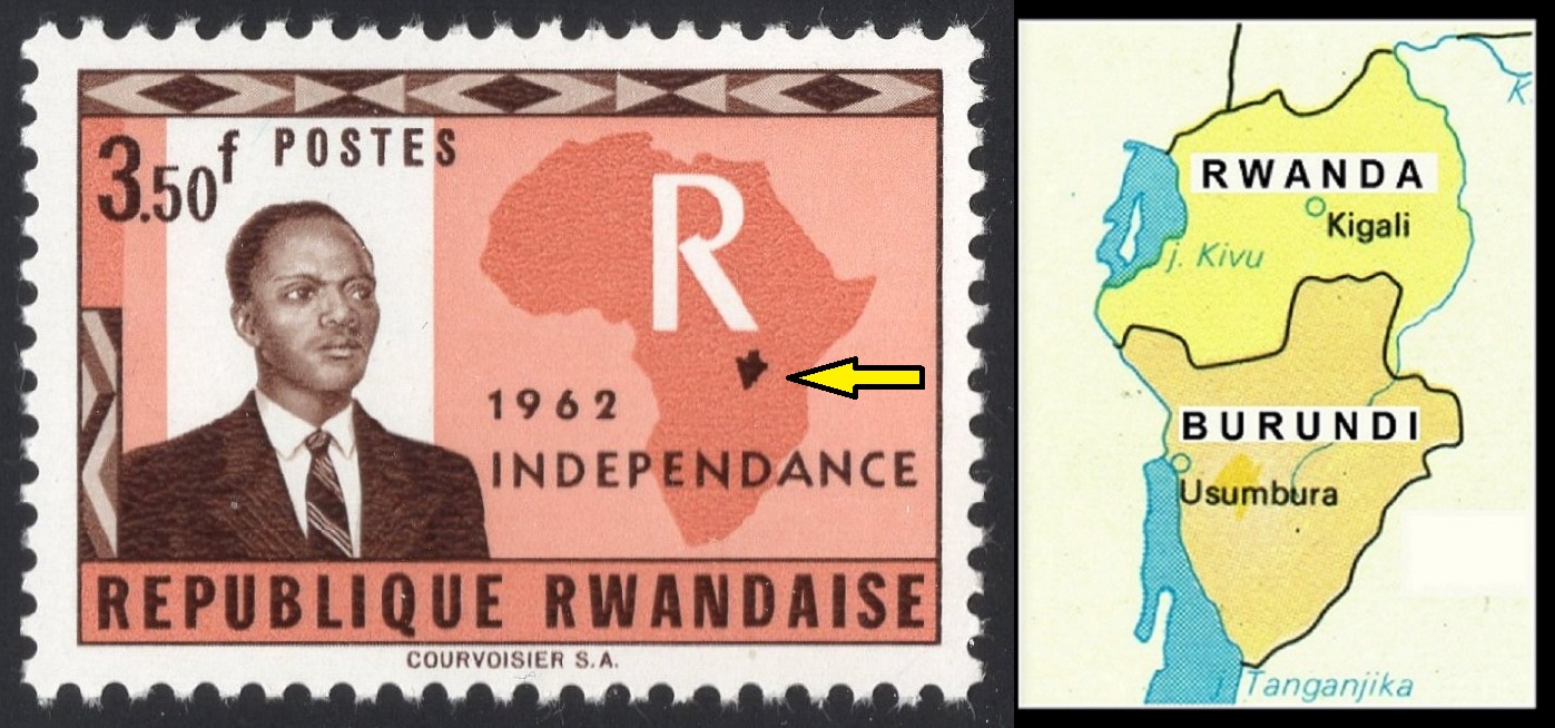 RWANDA. vyhlášení nezávislosti a hned chybně mapa Burundi místo Rwandy (5)
