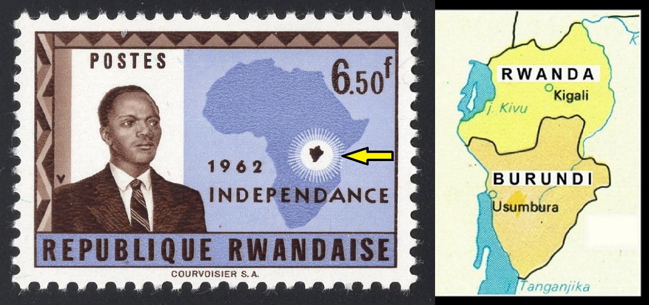RWANDA. vyhlášení nezávislosti a hned chybně mapa Burundi místo Rwandy (6)
