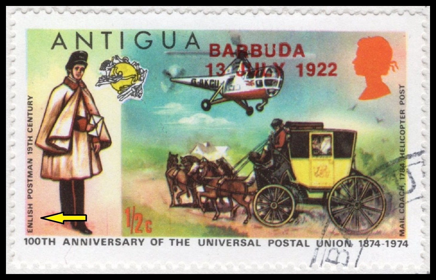 BARBUDA. ve slově ENGLISH chybí písmeno G