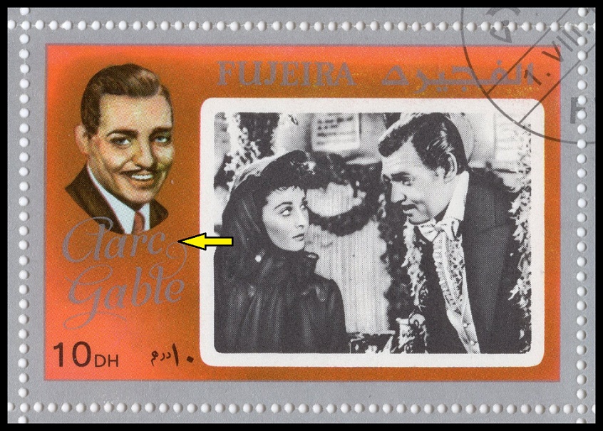 FUJEIRA. chybně jméno Clarc Gable - správně je Clark Gable