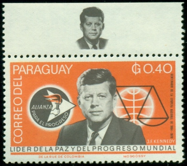 PARAGUAY. známka je dobře, ale na okraji je zrcadlově obrácen portrét JFK