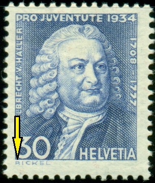 ŠVÝCARSKO. rytec Bickel jako Rickel