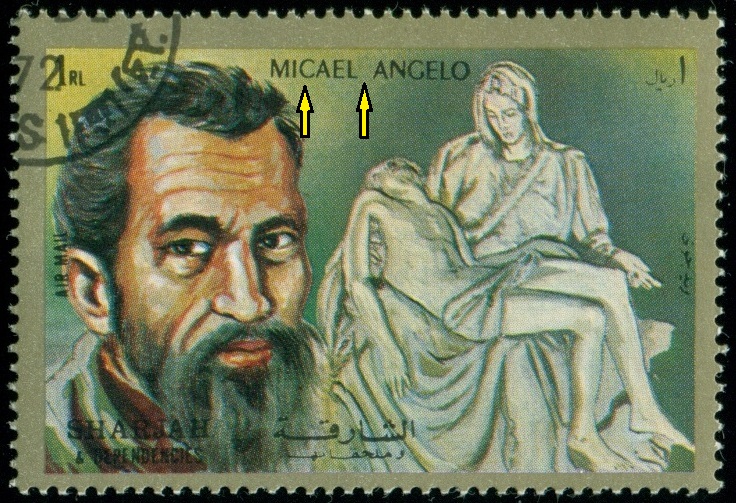 SHARJAH. chybné jméno. správně má být Michelangelo Buonarroti