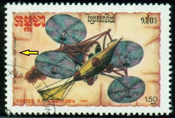 KAMBODŽA. chybné datum. George Cayley vynalezl tento létající stroj až roku 1843