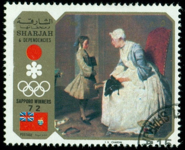 SHARJAH. OH 1972 a stará kanadská vlajka používaná do roku 1965